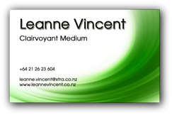 Leanne Vincent business card design by Linda Reid